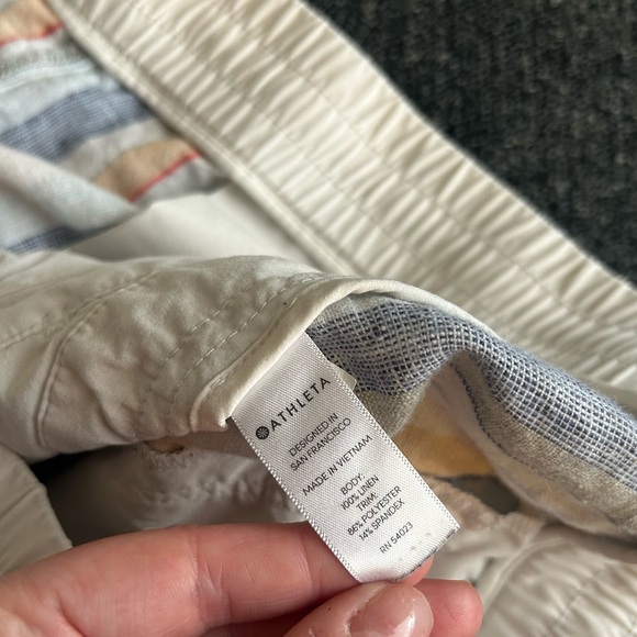 Athleta Beachside Bali Linen Shorts Striped Women’s Size 8 - Picture 9 of 10